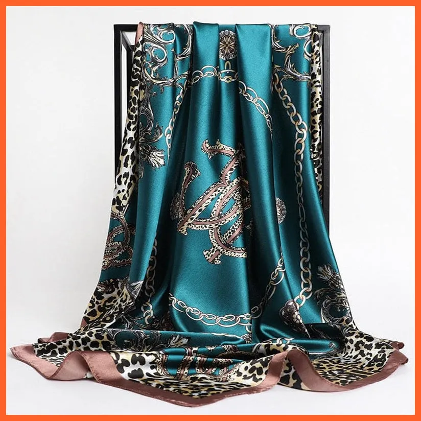 Silk Women Hair Neck Square Scarves Shawl Bandanna Hijab Wrap