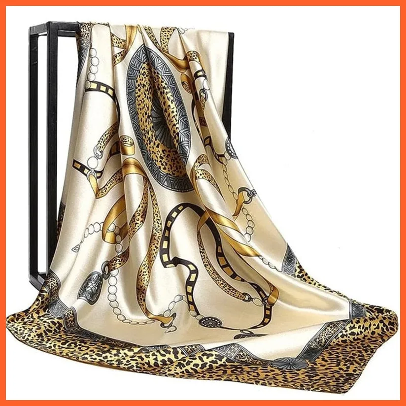 Silk Women Hair Neck Square Scarves Shawl Bandanna Hijab Wrap
