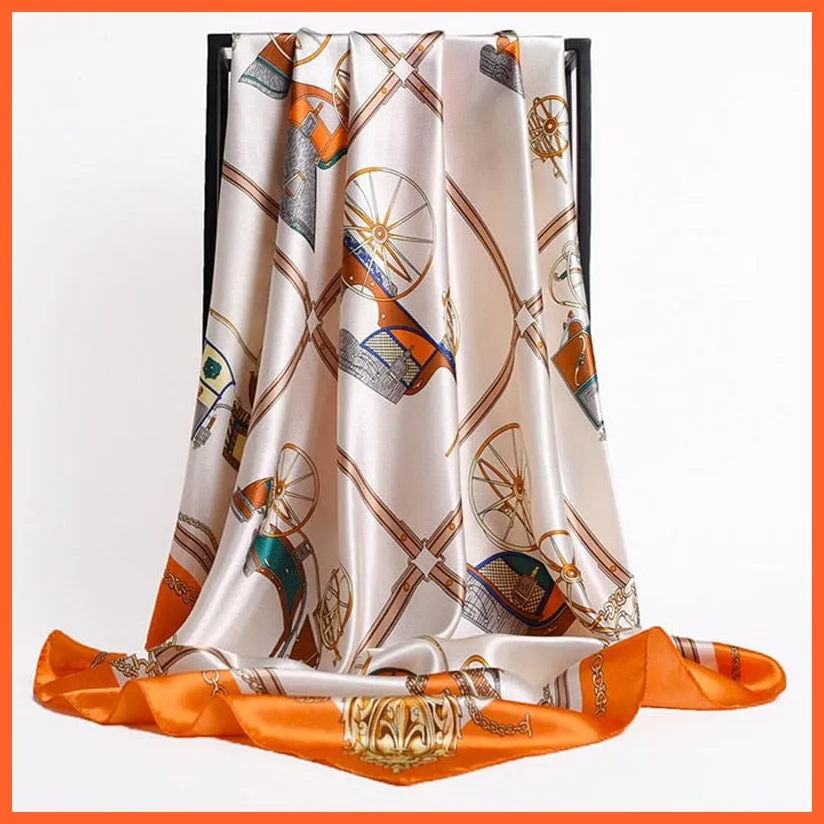 Silk Women Hair Neck Square Scarves Shawl Bandanna Hijab Wrap