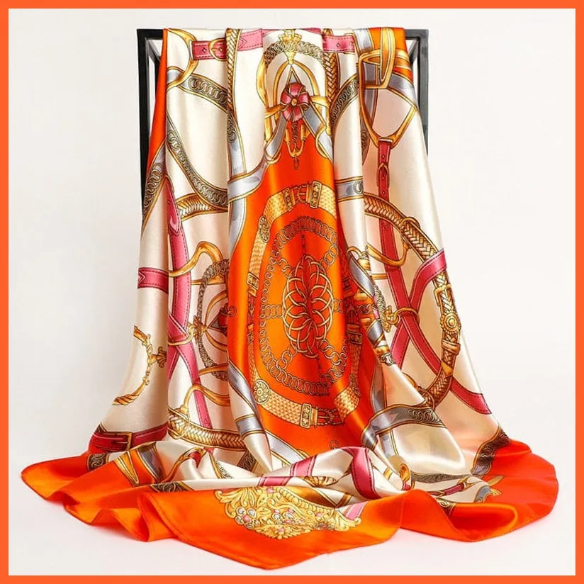 Silk Women Hair Neck Square Scarves Shawl Bandanna Hijab Wrap