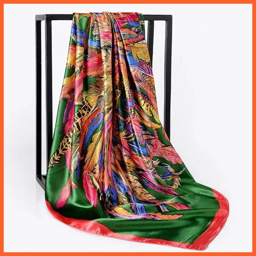 Silk Women Hair Neck Square Scarves Shawl Bandanna Hijab Wrap