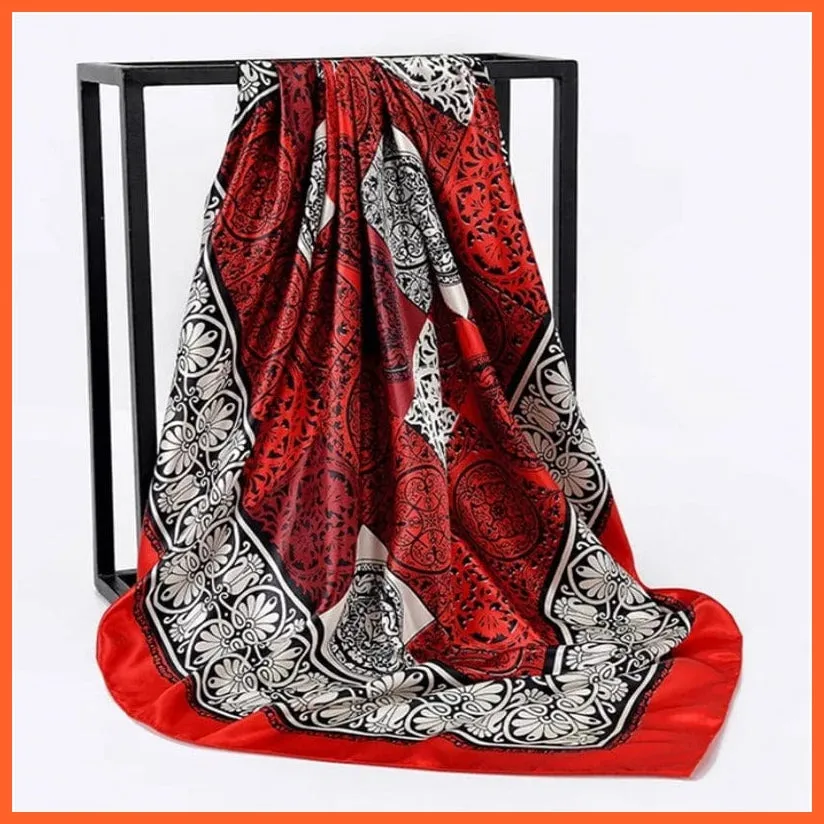 Silk Women Hair Neck Square Scarves Shawl Bandanna Hijab Wrap