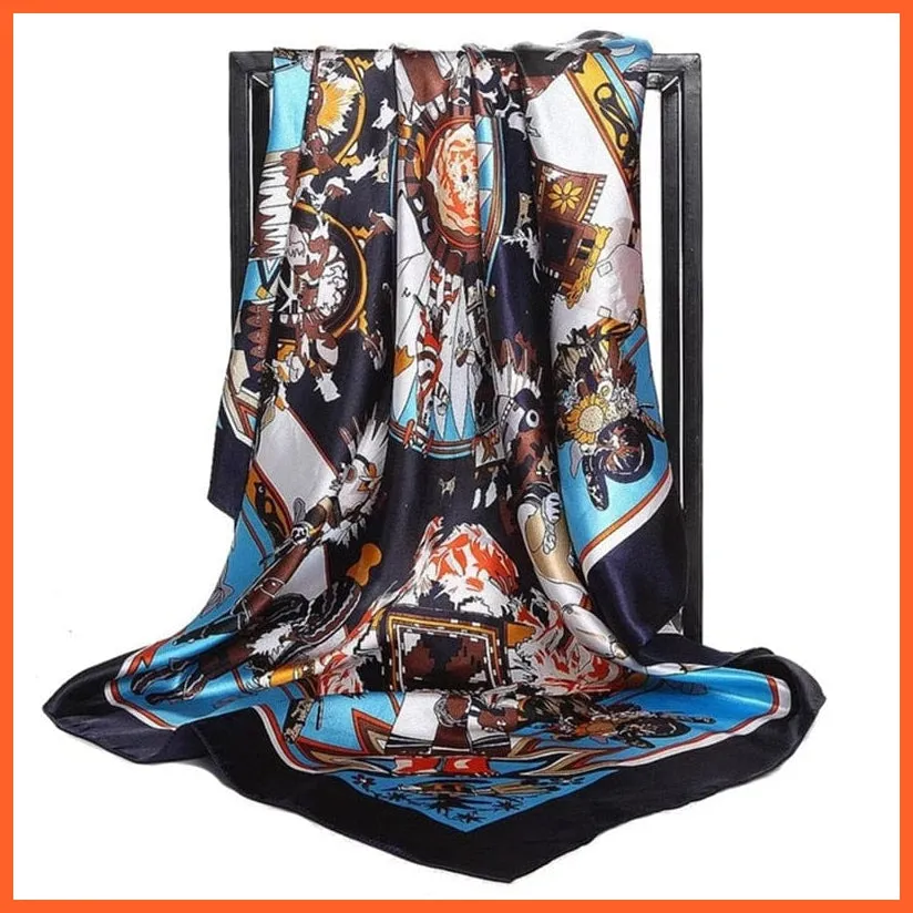 Silk Women Hair Neck Square Scarves Shawl Bandanna Hijab Wrap
