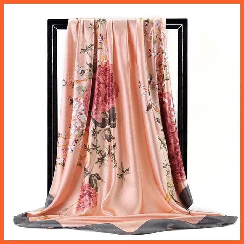 Silk Women Hair Neck Square Scarves Shawl Bandanna Hijab Wrap