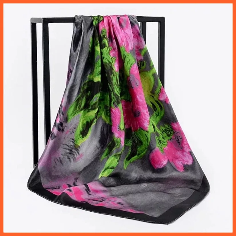 Silk Women Hair Neck Square Scarves Shawl Bandanna Hijab Wrap