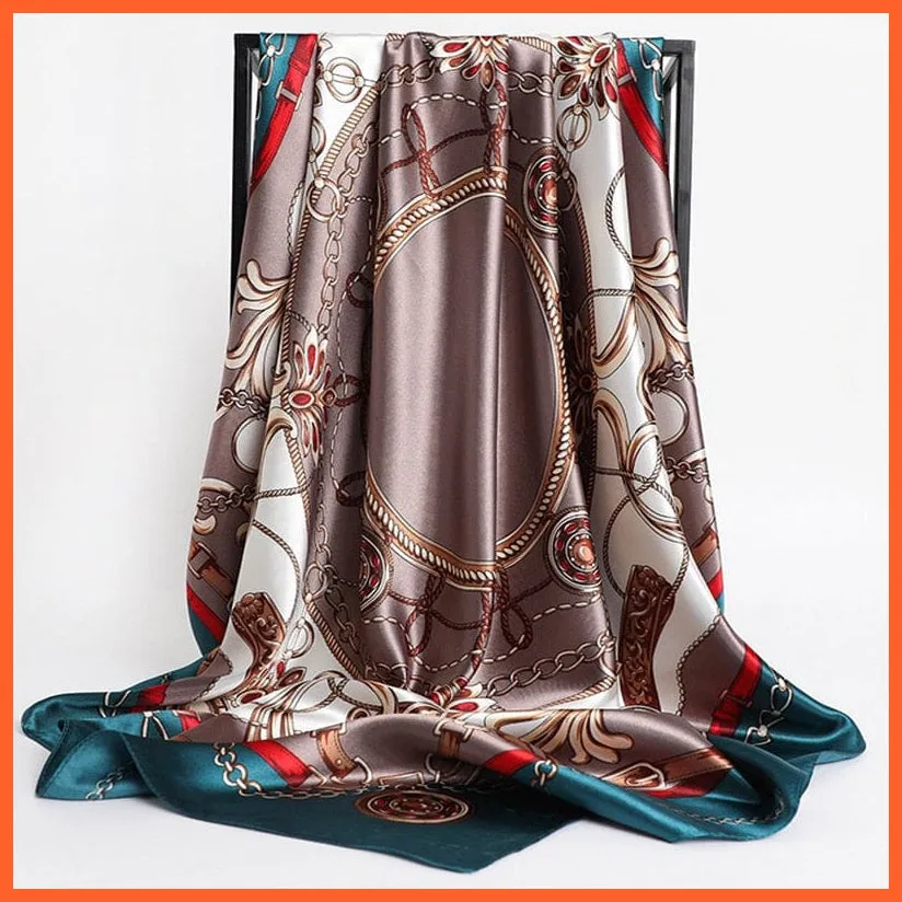 Silk Women Hair Neck Square Scarves Shawl Bandanna Hijab Wrap