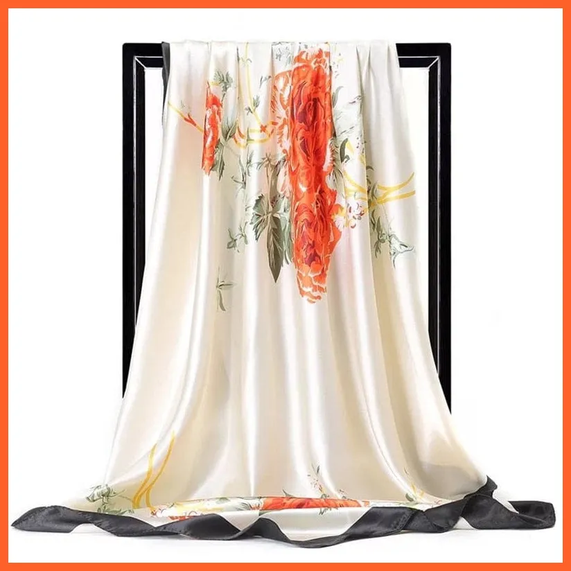 Silk Women Hair Neck Square Scarves Shawl Bandanna Hijab Wrap