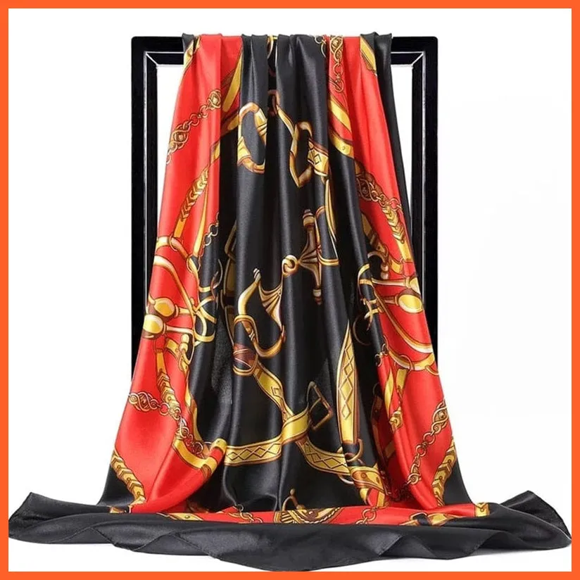 Silk Women Hair Neck Square Scarves Shawl Bandanna Hijab Wrap