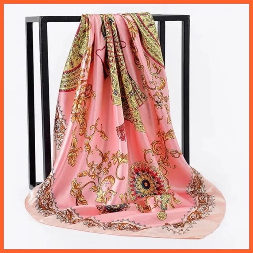 Silk Women Hair Neck Square Scarves Shawl Bandanna Hijab Wrap