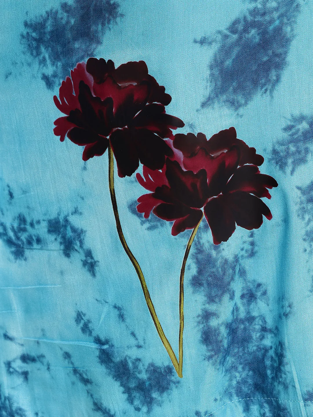 SkyBlue Rayon TieDyeKurta - Ciel