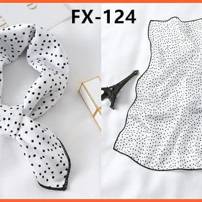 Small Silk Square Scarf For Women Fashion Print Neck Scarves Foulard Hair Band