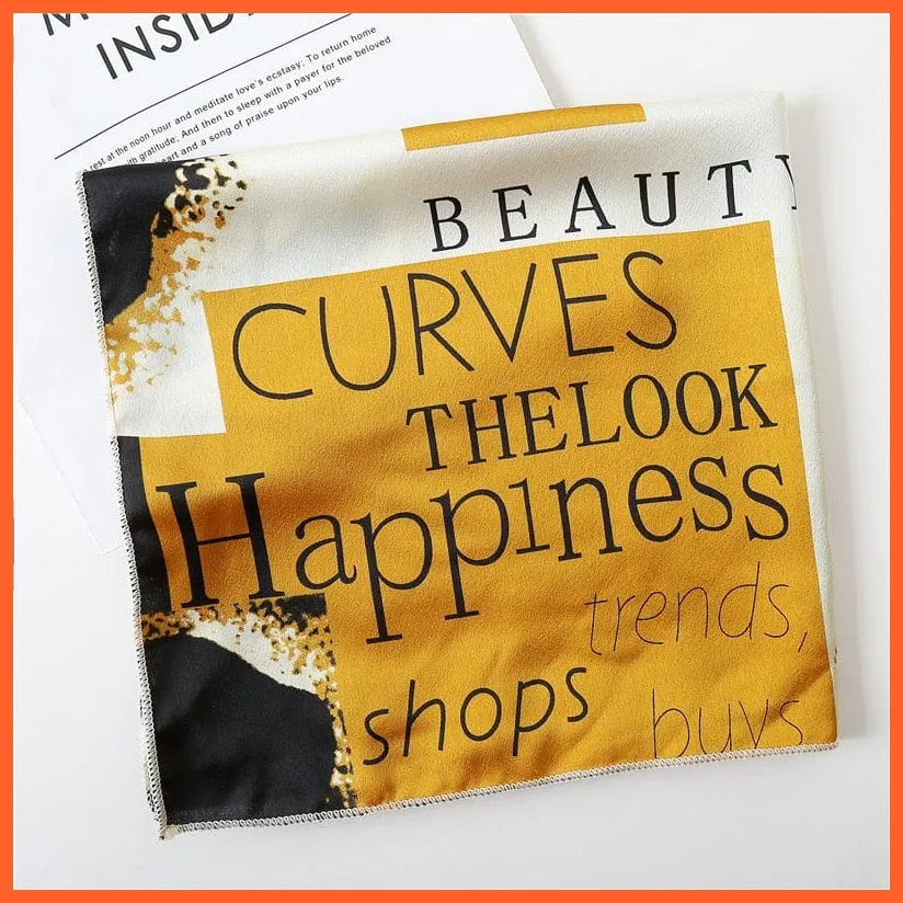 Small Silk Square Scarf For Women Fashion Print Neck Scarves Foulard Hair Band