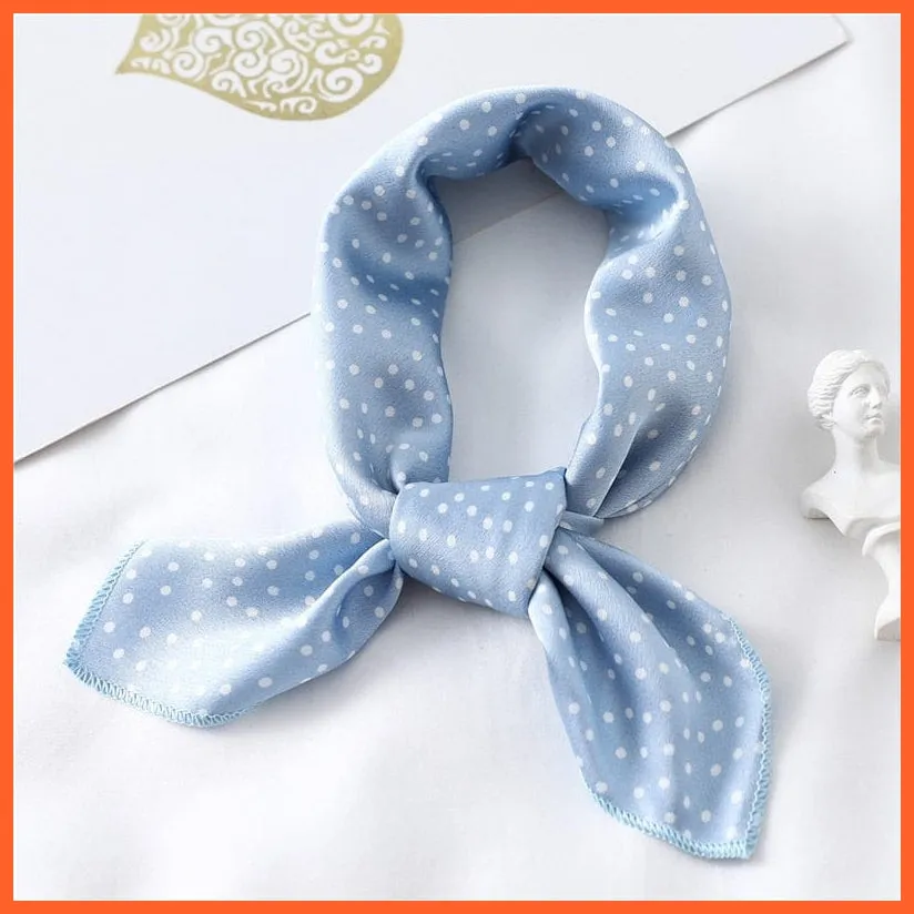 Small Silk Square Scarf For Women Fashion Print Neck Scarves Foulard Hair Band