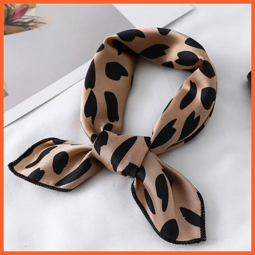Small Silk Square Scarf For Women Fashion Print Neck Scarves Foulard Hair Band