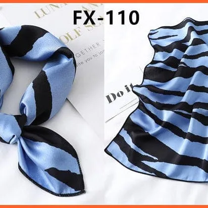 Small Silk Square Scarf For Women Fashion Print Neck Scarves Foulard Hair Band