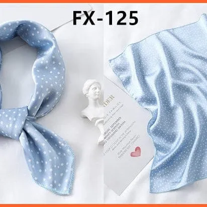 Small Silk Square Scarf For Women Fashion Print Neck Scarves Foulard Hair Band