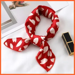 Small Silk Square Scarf For Women Fashion Print Neck Scarves Foulard Hair Band