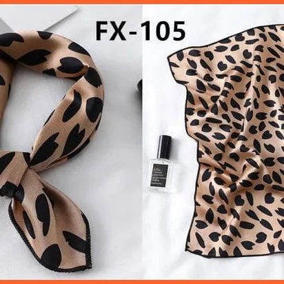 Small Silk Square Scarf For Women Fashion Print Neck Scarves Foulard Hair Band