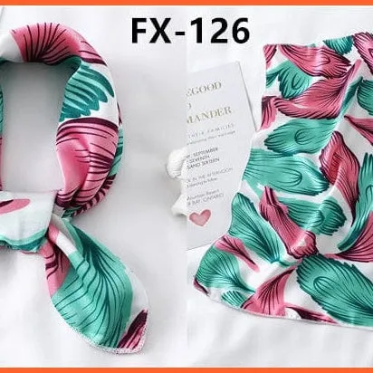 Small Silk Square Scarf For Women Fashion Print Neck Scarves Foulard Hair Band