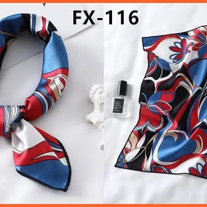 Small Silk Square Scarf For Women Fashion Print Neck Scarves Foulard Hair Band