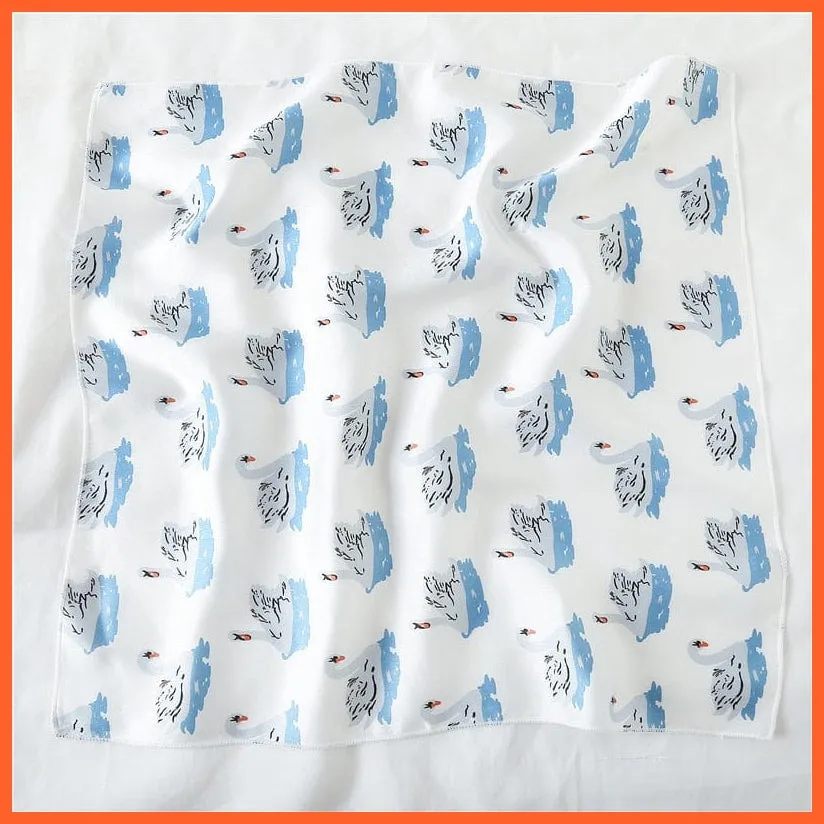 Small Silk Square Scarf For Women Fashion Print Neck Scarves Foulard Hair Band