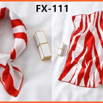 Small Silk Square Scarf For Women Fashion Print Neck Scarves Foulard Hair Band