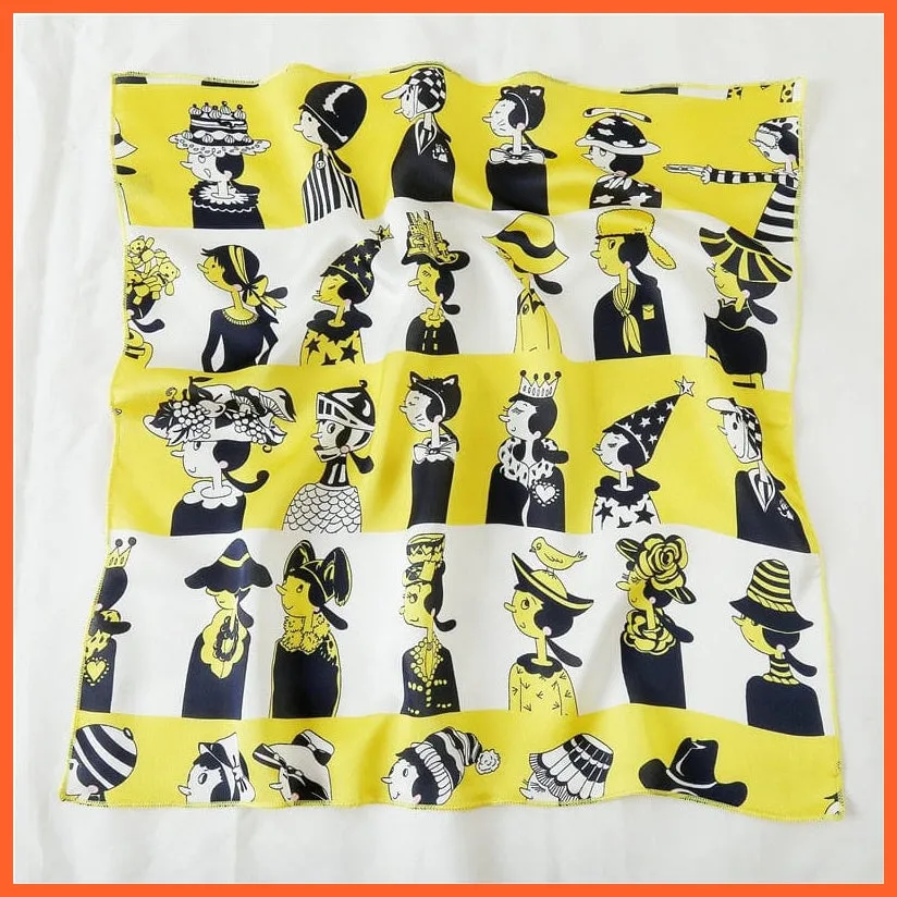 Small Silk Square Scarf For Women Fashion Print Neck Scarves Foulard Hair Band
