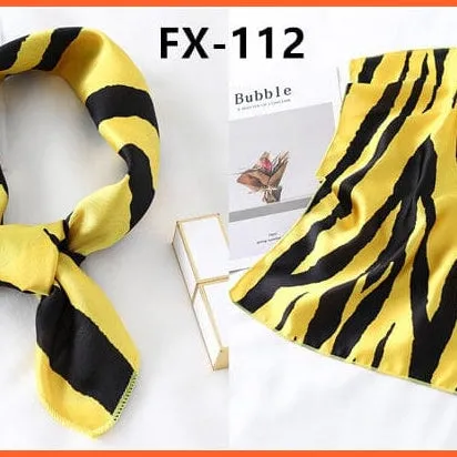 Small Silk Square Scarf For Women Fashion Print Neck Scarves Foulard Hair Band