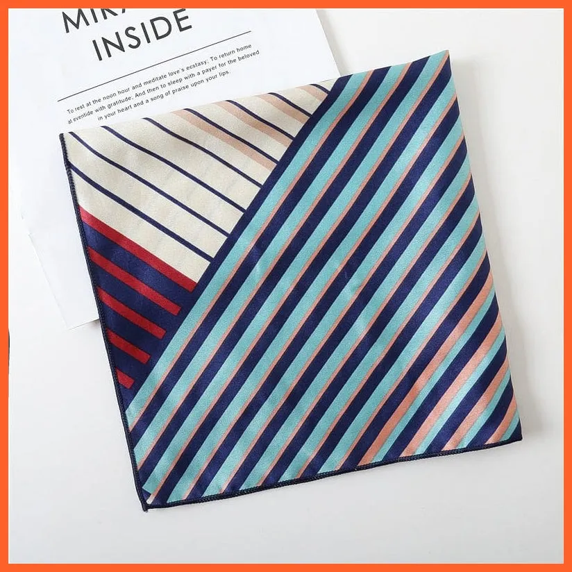 Small Silk Square Scarf For Women Fashion Print Neck Scarves Foulard Hair Band