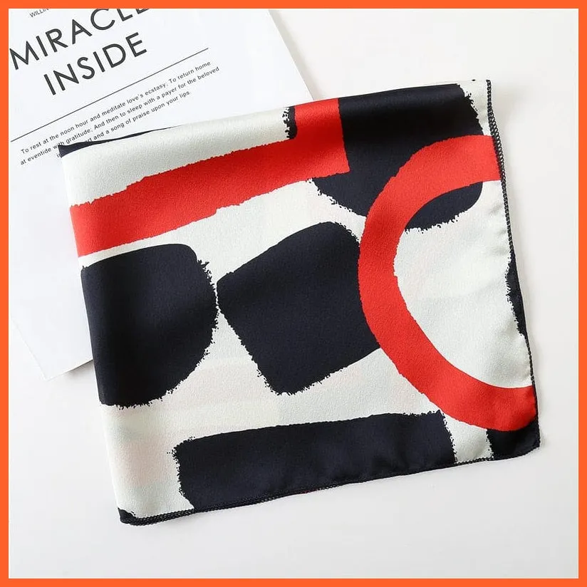 Small Silk Square Scarf For Women Fashion Print Neck Scarves Foulard Hair Band