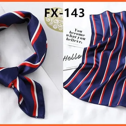 Small Silk Square Scarf For Women Fashion Print Neck Scarves Foulard Hair Band