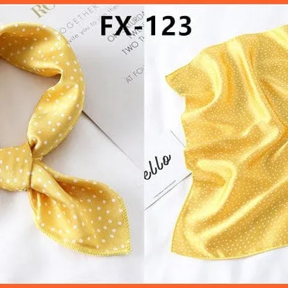 Small Silk Square Scarf For Women Fashion Print Neck Scarves Foulard Hair Band