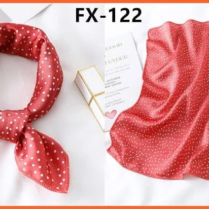 Small Silk Square Scarf For Women Fashion Print Neck Scarves Foulard Hair Band