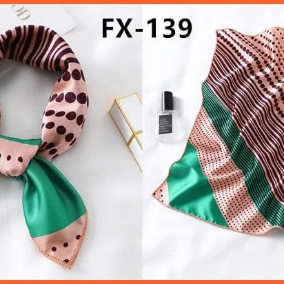 Small Silk Square Scarf For Women Fashion Print Neck Scarves Foulard Hair Band