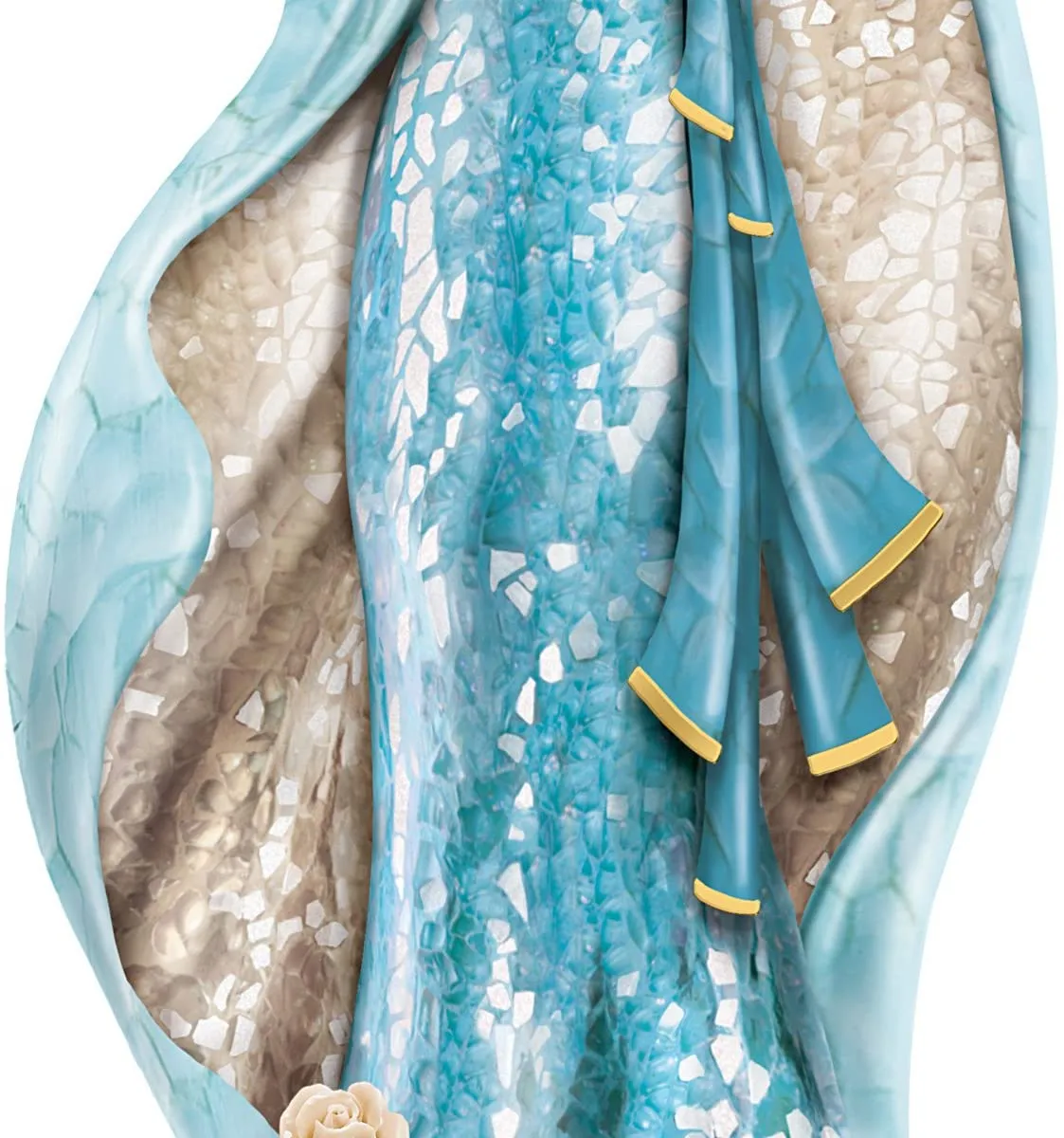 The Bradford Exchange Blessed Virgin Mary Religious Mosaic Sculpture with Glass Votive and LED Candle