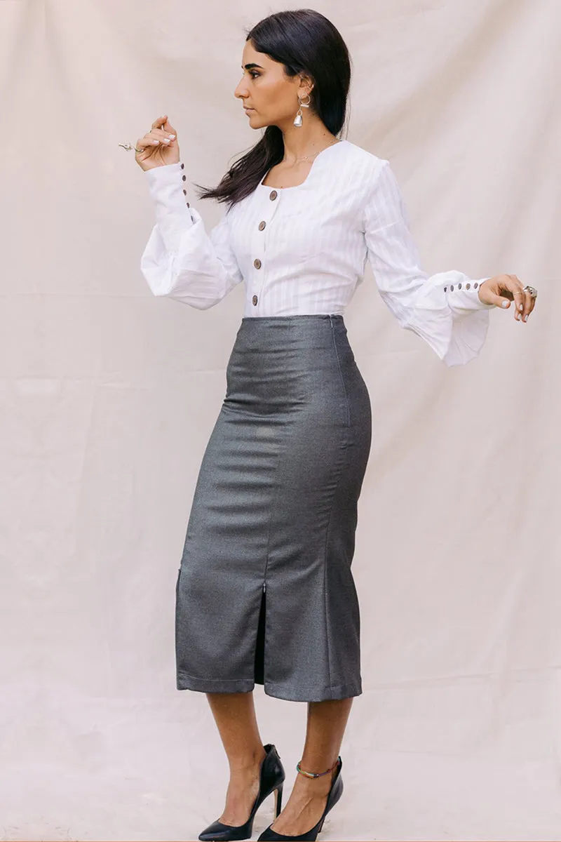 The Mona Crop Blouse White