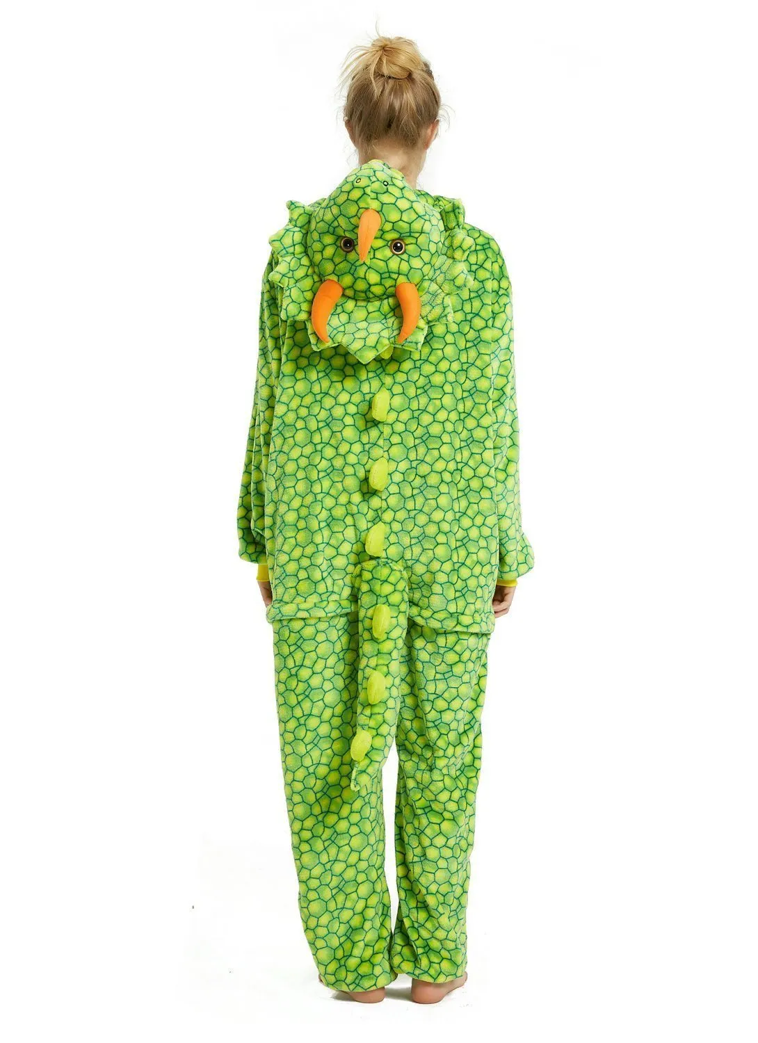 Triceratops Dragon Adult Kigurumi Onesies Pajamas Jumpsuit Animal Costume Light Green