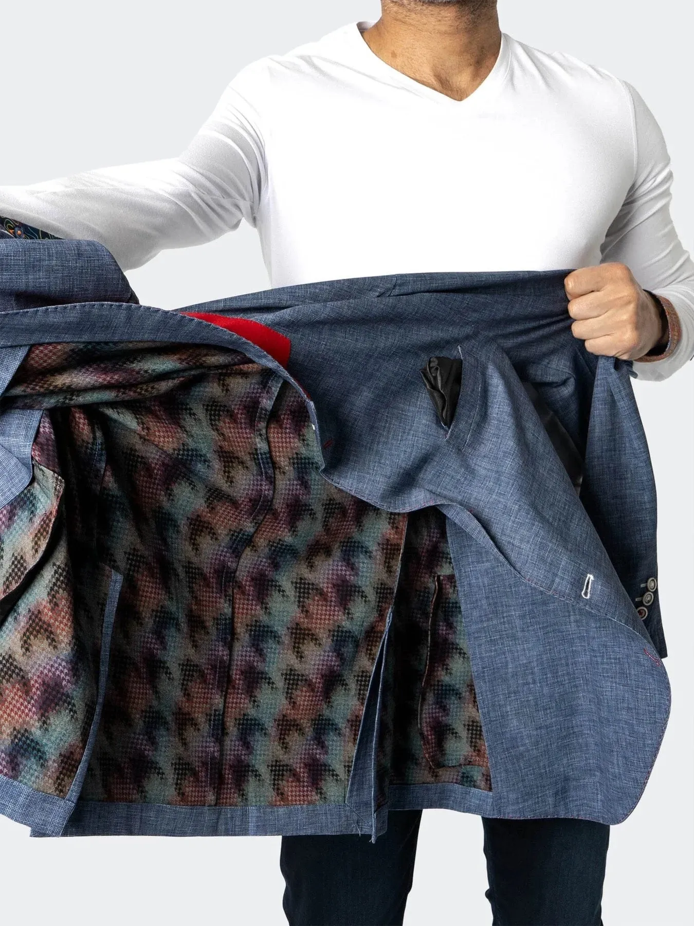 Unconstructed Stretch Blazer - Slate Blue