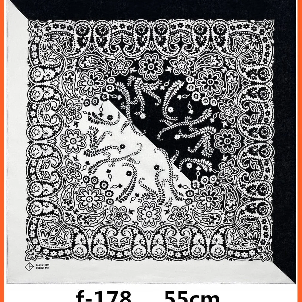 Unisex Cotton Hip Hop Bandana Headwear Scarf | Women Wrist Wrap Head Square Handkerchief