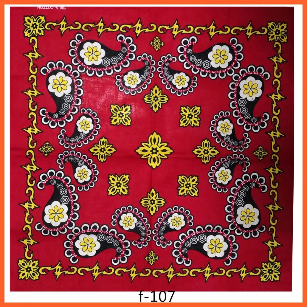 Unisex Cotton Hip Hop Bandana Headwear Scarf | Women Wrist Wrap Head Square Handkerchief