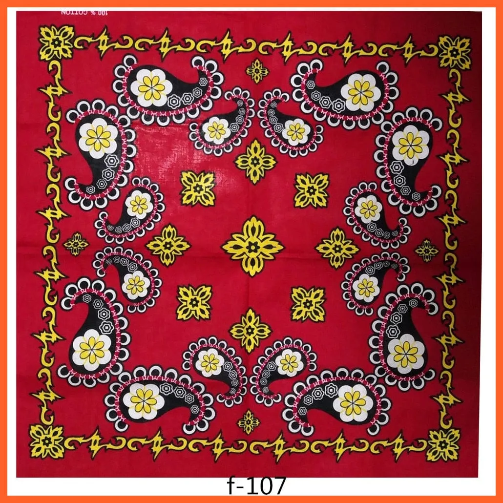 Unisex Cotton Hip Hop Bandana Headwear Scarf | Women Wrist Wrap Head Square Handkerchief