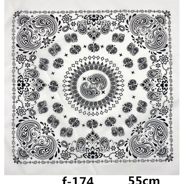 Unisex Cotton Hip Hop Bandana Headwear Scarf | Women Wrist Wrap Head Square Handkerchief