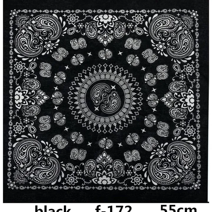 Unisex Cotton Hip Hop Bandana Headwear Scarf | Women Wrist Wrap Head Square Handkerchief