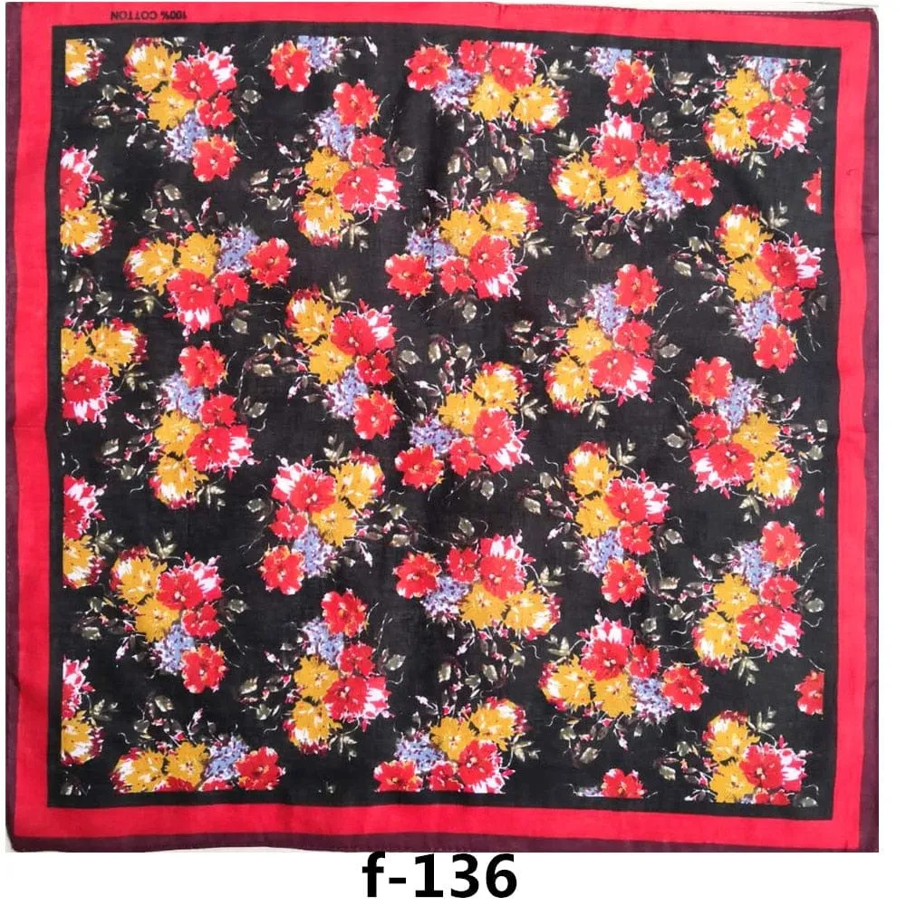 Unisex Cotton Hip Hop Bandana Headwear Scarf | Women Wrist Wrap Head Square Handkerchief