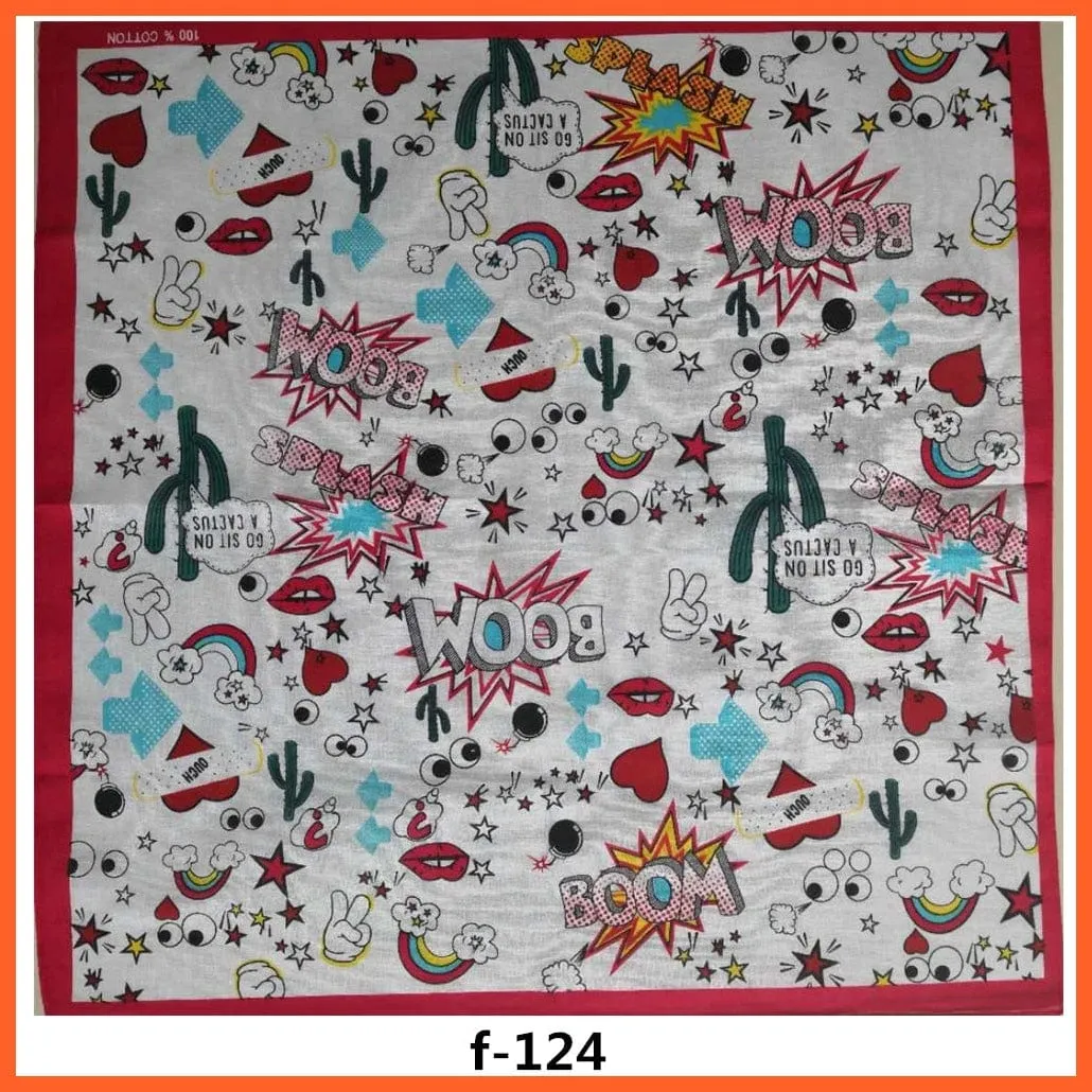 Unisex Cotton Hip Hop Bandana Headwear Scarf | Women Wrist Wrap Head Square Handkerchief
