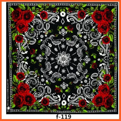 Unisex Cotton Hip Hop Bandana Headwear Scarf | Women Wrist Wrap Head Square Handkerchief