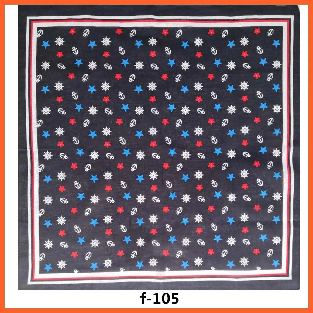 Unisex Cotton Hip Hop Bandana Headwear Scarf | Women Wrist Wrap Head Square Handkerchief