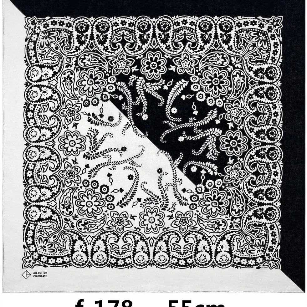 Unisex Cotton Hip Hop Bandana Headwear Scarf | Women Wrist Wrap Head Square Handkerchief