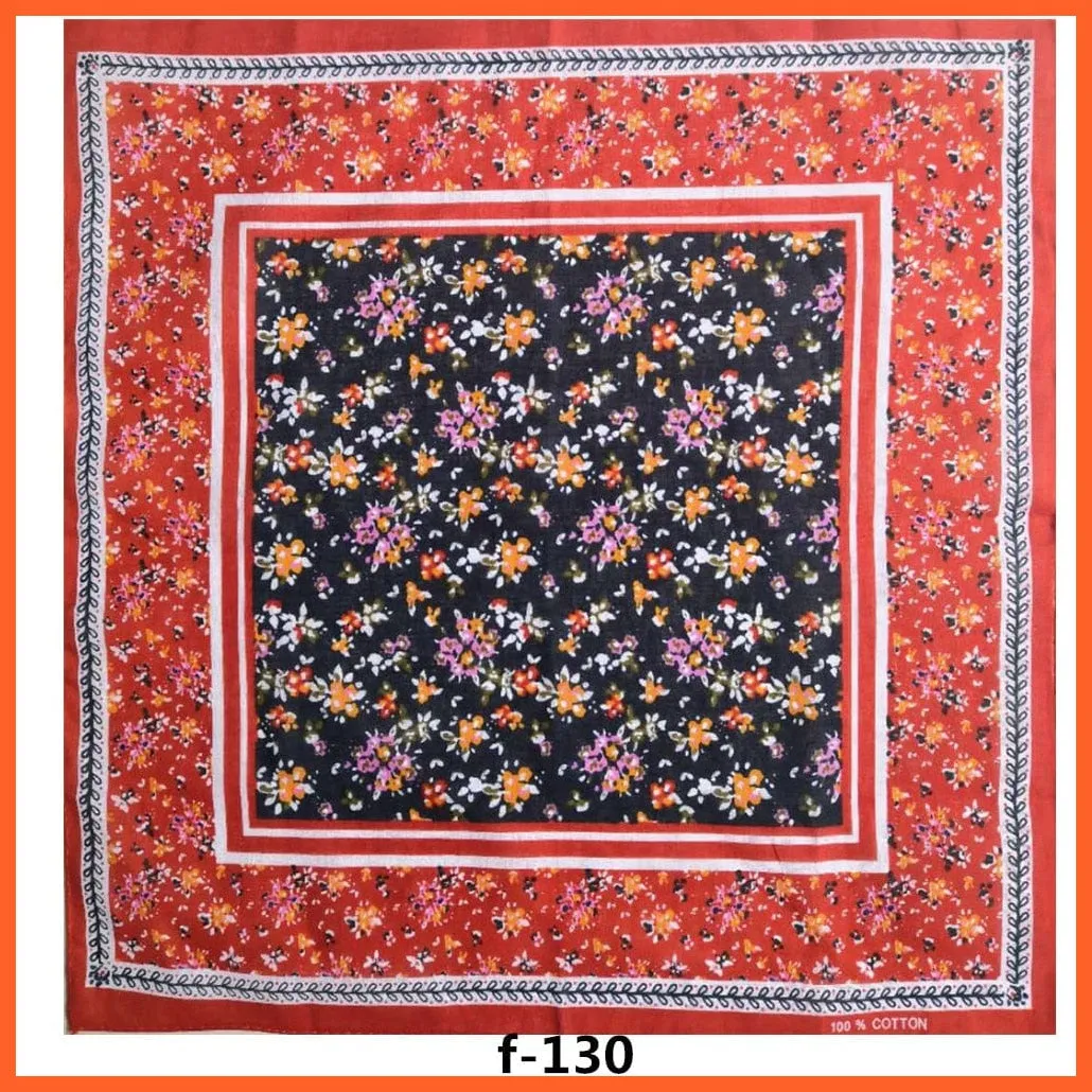 Unisex Cotton Hip Hop Bandana Headwear Scarf | Women Wrist Wrap Head Square Handkerchief