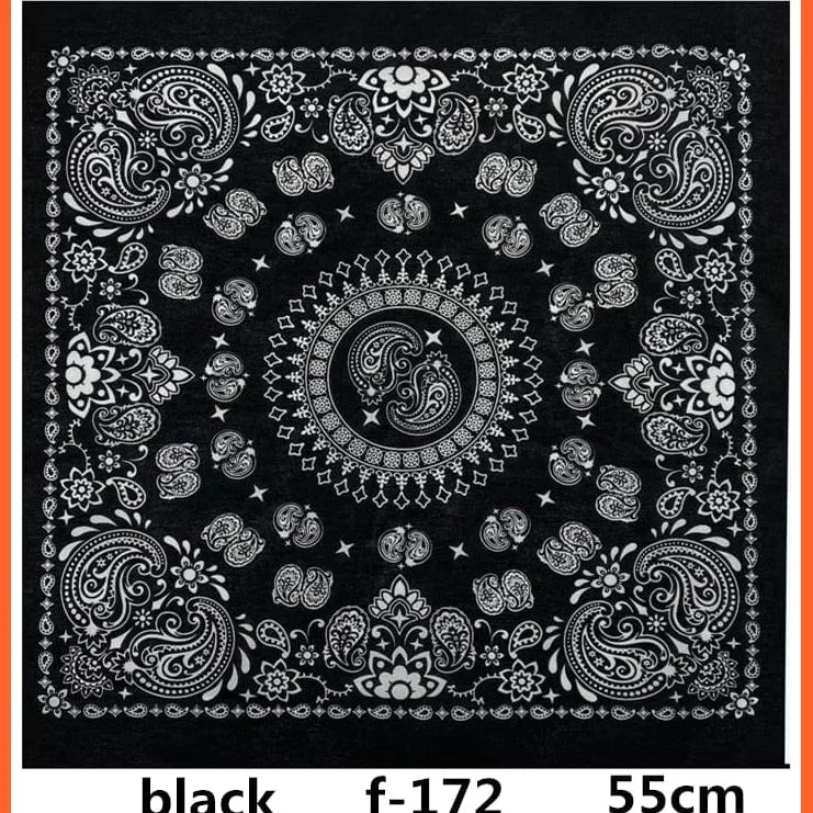 Unisex Cotton Hip Hop Bandana Headwear Scarf | Women Wrist Wrap Head Square Handkerchief